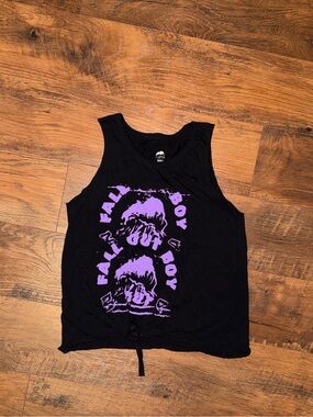 Fall Out Boy Black & Purple Graphic Tank Top